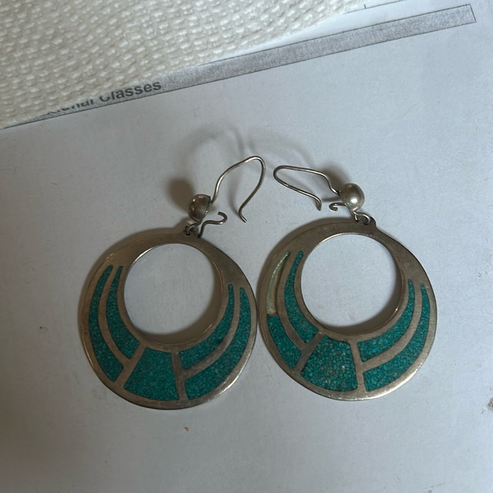 Vintage Sterling Silver 925 and Turquoise Earrings